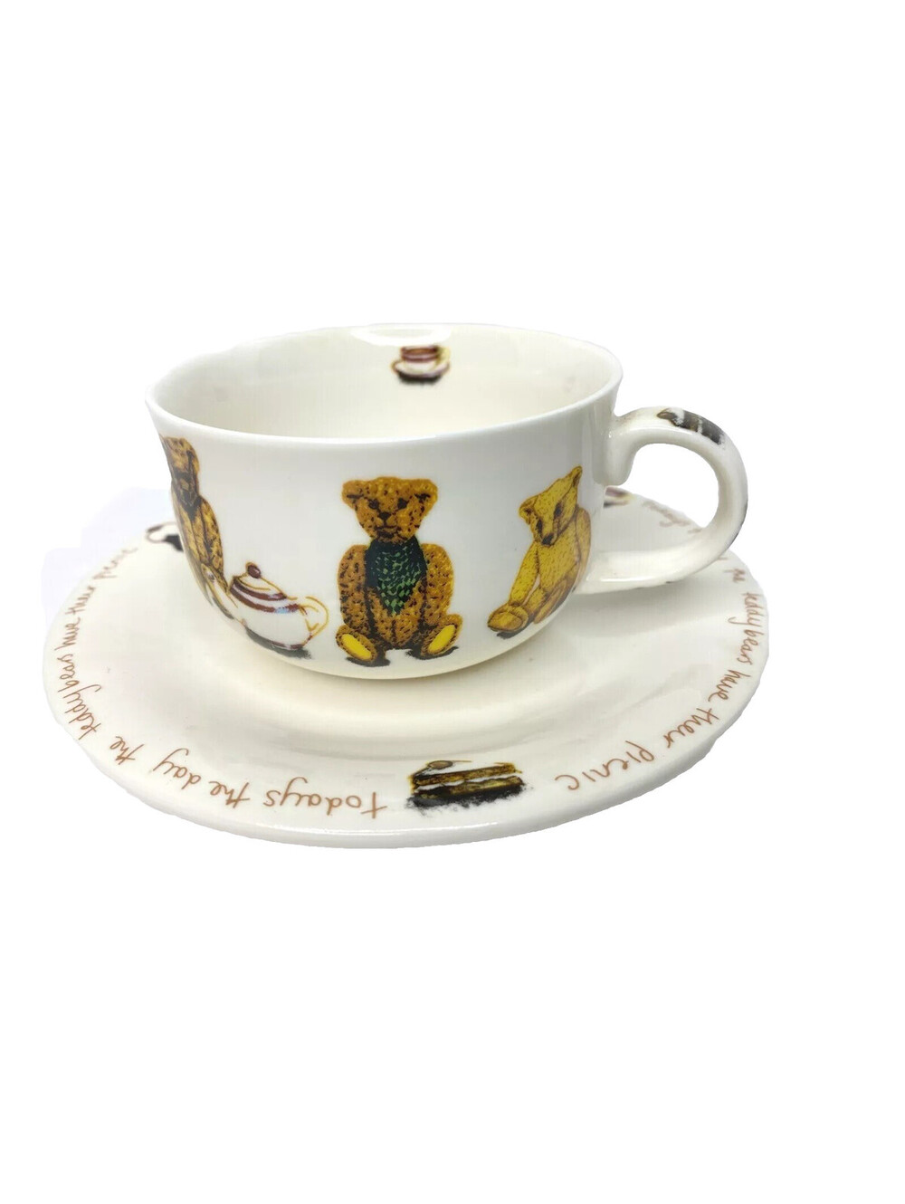 Paul Cardew Ted-Tea Cup Saucer Teddy Bear Picnic Vintage England Porcelain